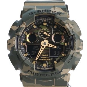 G-SHOCK ジーショック 【ITLH84H27NJE】 CASIO カシオ 腕時計 GA-100CM-5A カモフラージュ 迷彩 アナデジ デジアナ 美品 ショックレジスト