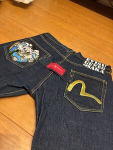 エヴィス EVISU デニムパンツ　EVUSU GENES OSAKA JAPAN 36 ゴールドカモメ　刺繍