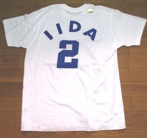 新品　飯田　Tシャツ　背番号２　フリーサイズ　ヤクルト　スワローズ　白　野球　応援　観戦