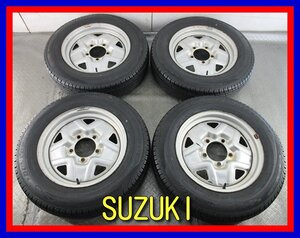 ■中古タイヤホイール■ SUZUKI スチールホイール 16インチ 5J +22 5H 139.7 DUNLOP PT3 175/80R16 91S S 激安 送料無料 J983