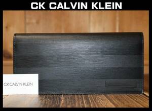 送料無料 特価即決【未使用】 CK CALVIN KLEIN ★ 牛革 長財布 ★ カルバンクライン テネシーII 823666 税込定価2万2000円 エンボスレザー