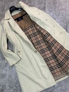 幻の大きいサイズ!!! 52 XXL程度!!!美品!!バーバリーBURBERRY ☆英国製!!! ノバチェック柄 コットンギャバジン ロング丈 ライナー コート