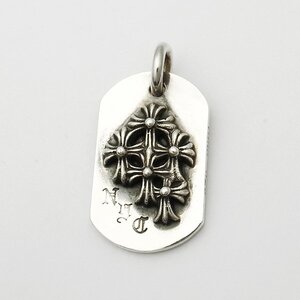 【緑屋質屋】CHROME HEARTS(クロムハーツ) レイズドセメタリー NYC限定 ドッグタグ ペンダント クロスモチーフ 1998 SV925