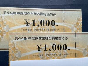 ビックカメラ　株主優待券　2000円分　2024年11月30日まで　普通送料無料