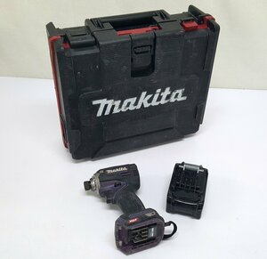 《現状品》makita マキタ 40V 充電式インパクトドライバ TD001G パープル バッテリー付 店頭/併売《家電・100サイズ・福山店》K536