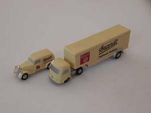 Schuco Piccolo-Set 1/90 Brandt Zwieback MB Sattelschlepper und Mercedes 170V Art.Nr.05215 (ブリキ缶入り)