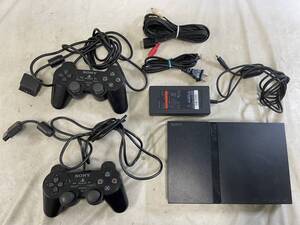 （146）SONY ソニー PS2 PlayStation2 薄型 本体 コントローラー×2 コード SCPH-77000