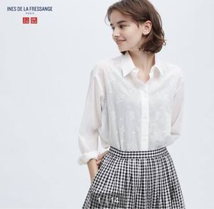 sale!新品タグ付☆UNIQLO INES DE LA FRESSANGE ☆ 刺繍エンブロイダリーシャツ