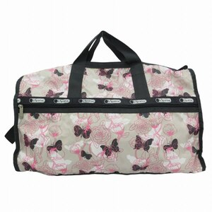 レスポートサック LesportSAC ボストンバッグ ショルダーバッグ 総柄 フラワー 蝶 2WAY ポーチ付き ピンク /HD 0913 レディース