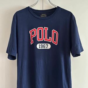 POLO RALPH LAUREN ポロラルフローレン Tシャツ XL ロゴプリント カレッジ ネイビー 大きいサイズ