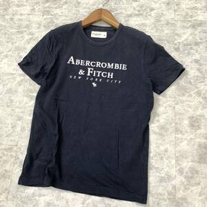 LL ▼ 着心地抜群!! Abercrombie＆Fitch アバクロンビーアンドフィッチ コットン100% 半袖 ロゴ刺繍 Tシャツ / カットソー size:L メンズ