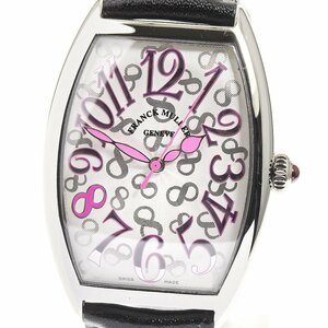 ☆良品【FRANCK MULLER】フランクミュラー トノーカーベックス ピンクーオーキッド 5850B.SC 自動巻き メンズ_702983【ev15】