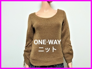 良品! one way ワンウェイ 長袖デコルテニット レディースM