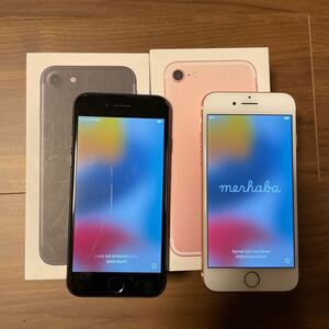 Apple iPhone7 32GB 2台セット　ブラック、ローズゴールド　ワイモバイル