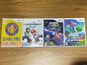 送料込 Wii マリオ系4本セット スーパーマリオコレクション, マリオカートWii, ギャラクシー1,2 盤面キズあり ジャンク