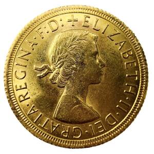 エリザベス二世ヤングヘッド金貨 聖ジョージ竜退治 金位917 1966年 8g イエローゴールド コイン GOLD コレクション 美品