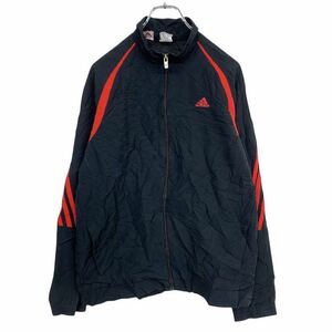 adidas ナイロンジャケット キッズ 160cm アディダス ブラック レッド ジャージ スポーツ 古着卸 アメリカ仕入 t2110-3627