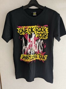 ワンオクロック ONE OK ROCK 2018 ANBITIONS アンビションズ ドームツアー オフィシャル ワンオク 黒地 Tシャツ JAPAN DOME TOUR 美品