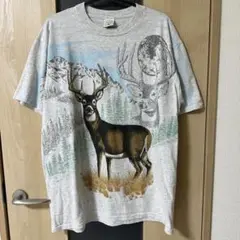 GROVE USA製 90s McGEE アニマル シカ ビッグプリントTシャツ