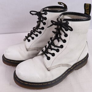 ドクターマーチン UK5/23.5cm-24.0cm/8ホール 1460 白 ホワイト ブーツ レディース レザー 本革 dr.martens 中古 dh4209