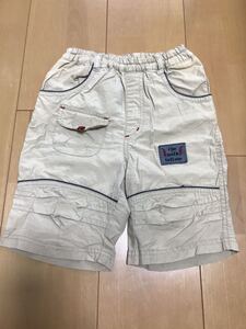 ★美品★95ベージュ半ズボン五分丈キッズ男の子ハーフパンツ