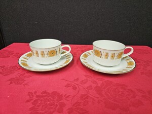 陶器　Noritake ノリタケ カップ＆ソーサー 　ペアセット　 2客 　カップサイズ直径約8.5cm高さ6cm　ep-302