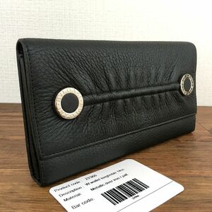 送料込み！ 極美品 BVLGARI 長財布 ブラック ラムスキン ブルガリブルガリ ロングウォレット 312