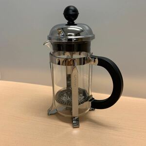 y040508m BODUM ボダム コーヒーメーカー コーヒープレス CHAMBORD シャンボール フレンチプレス シルバー ガラスビーカー