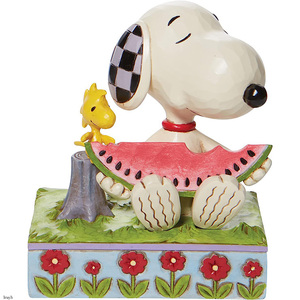 癒されスヌーピー ウッドストック スイカ レトロ ビンテージ オブジェ フィギュア PEANUTS ハンドペイント インテリア ギフト プレゼント