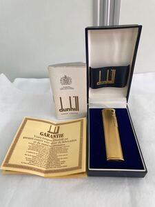 dunhill ダンヒル ローラー ガスライター PLAQUE G 20MICRONS ゴールドカラー 喫煙具 保証書 ケース付き ジャンク