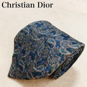 Christian Dior MONSIEUR クリスチャンディオール ネクタイ ペイズリー 総柄 シルク 高級感 上品 メンズ ブランド ワンポイントロゴ S36