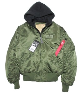 未使用タグ付き アルファ ALPHA INDUSTRIES インダストリーズ フード着脱可能 MA-1 D-TEC フード フライトジャケット 183110 ブルゾン