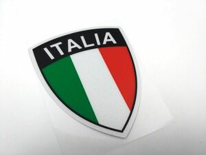 イタリア国旗 盾形 ステッカー シール 防水