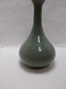 希少珍品　第15代　金仙作　鍋島　青磁 　ずっしり重い　徳利酒器　花器 花瓶 一輪挿し 陶磁器　金仙釜　 一輪　佐賀　アンティーク