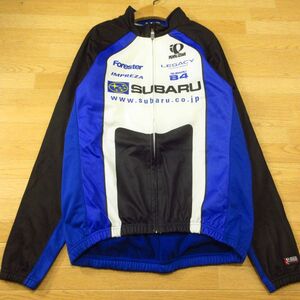 ◎良品！Pearl Izumi パールイズミ SUBARU◆厚手 サイクリング ジャージジャケット 裏フリース 防寒 秋冬！◆メンズ 青 Lサイズ◆AA1594