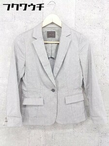 ◇ Demi-Luxe BEAMS デミルクス ビームス シングル1B リネン混 長袖 テーラード ジャケット サイズ36 グレー レディース