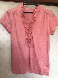 ロペ　きれい色フリルニット　トップス半袖Tシャツ EX2 大きい　即決あり