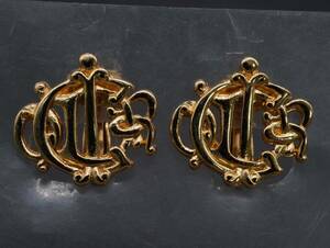 【1615】Christian Dior クリスチャンディオール 旧ロゴ ヴィンテージ ビンテージ イヤリング アクセサリー TIA