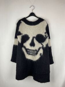 ALEXANDER McQueen Skull Mohair Sweater アレキサンダー・マックイーン ニット セーター 黒 ブラック 長袖 スカル モヘア シルク ウール