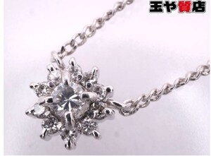 ダイヤ0.10ct ダイヤ0.07ct デザイン ネックレス pt900 pt850 プラチナ