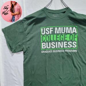 GILDAN ギルダン メンズ 半袖 MUMA カレッジロゴ プリント ヴィンテージ Tシャツ 半袖Tシャツ ダークグリーン XL 90