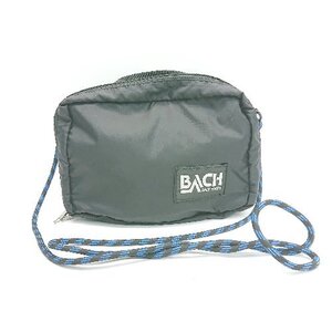 ◇ BACH バッハ 2WAY ミニサイズ ボックスロゴ メッシュポケット ハンド ショルダー バッグ ブラック メンズ E