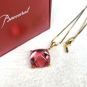 ☆極美品☆Baccarat バカラ メディチ ネックレス ペンダント sv925 アクセサリー レディース ピンク系×ゴールド系