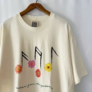 デッドストック? 96年 MAZE 花 × 音符 Tシャツ XL ビンテージ 90s 90年代 フラワー アート オリジナル ヴィンテージ NOS