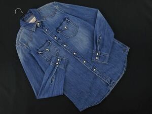 AMERICAN EAGLE アメリカンイーグル ダンガリー シャツ sizeS/青 ◇■ ☆ dlc8 メンズ