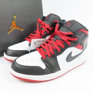 42458★1円スタート★NIKE ナイキ 新品同様美品 Air Jordan 1 Mid エアジョーダン1 ミッド DQ8426-106 27cm スニーカー レザー ホワイト