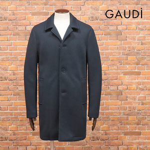 24秋冬/GAUDI/50サイズ/ステンカラーコート 裏起毛ジャージー 快適 無地 ベーシック 楽ちん 新品/紺/ネイビー/ja417/