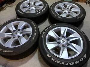 ★美品 200系 ハイエース プラド 150系 純正 ホイール ＆ GOODYEAR NASCAR 215/60R17 ホワイトレタータイヤ 検 MTS ESSEX 415 COBRA レイズ