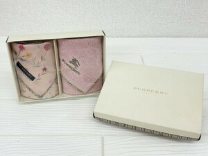 F505-T20-1277 BURBERRY バーバリー タオルハンカチ 2枚セット メンズ レディース 柄あり 箱あり ギフト用 ⑥