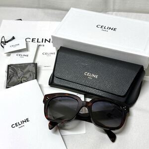 CELINE Oversized S002 Sunglasses セリーヌ サングラス 4S002CPLP.19TR.U ブラウン セルロイド べっ甲風